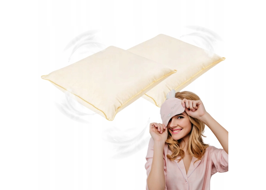 PODUSZKA PÓŁPUCHOWA BEŻOWA 70x80 2G ANTYALERGICZNA MIĘKKA 100% BAWEŁNA