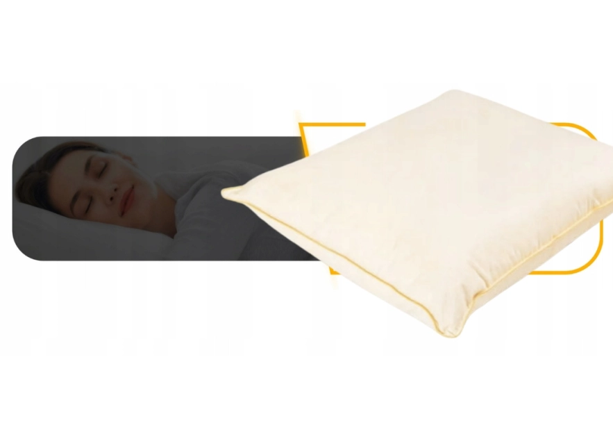 PODUSZKA PÓŁPUCHOWA BEŻOWA 40x40 ANTYALERGICZNA MIĘKKA 100% BAWEŁNA