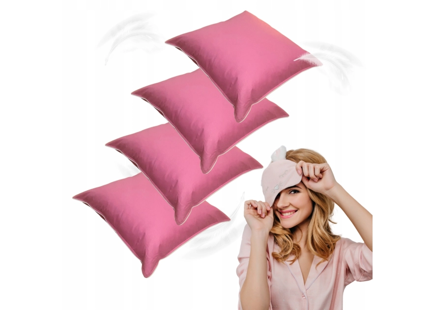 4X PODUSZKA PÓŁPUCHOWA RÓŻ 40x40 ANTYALERGICZNA MIĘKKA 100% BAWEŁNA